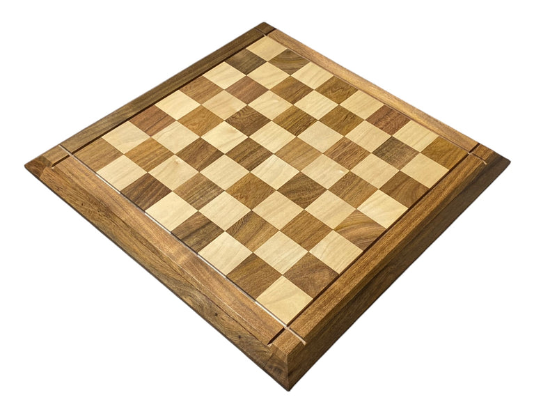 15" Solid Wood Chessboard  3" Acacia Club Classic &  Mahogany Slide Box