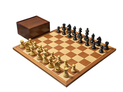 15.75” Classic Ebonised Mahogany Chess Set & Box - Official Staunton™ 