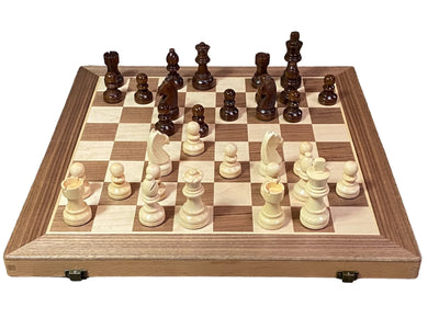 15-Inch Folding Chess & Draughts Set with Dual Chessmen - Official Staunton™ 