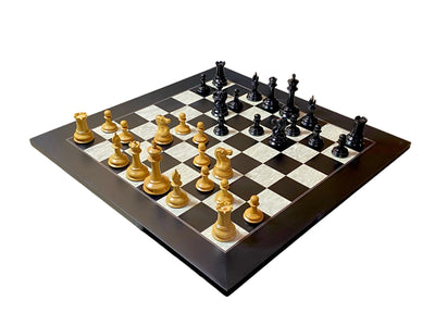 Leuchars Cooke Chessmen Anegre Burl Chessboard  Vinyl Box Combination