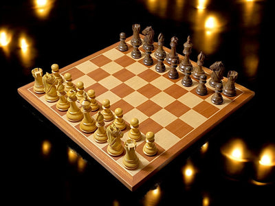 Bridled Knight Mahogany Chess Set & Box