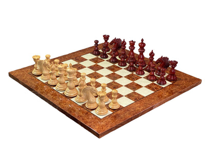 Friesian Chessmen with Madrona Briar Chessboard and Mahogany Box - Official Staunton™ 