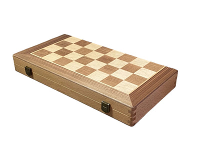 15-Inch Folding Chess & Draughts Set with Dual Chessmen - Official Staunton™ 