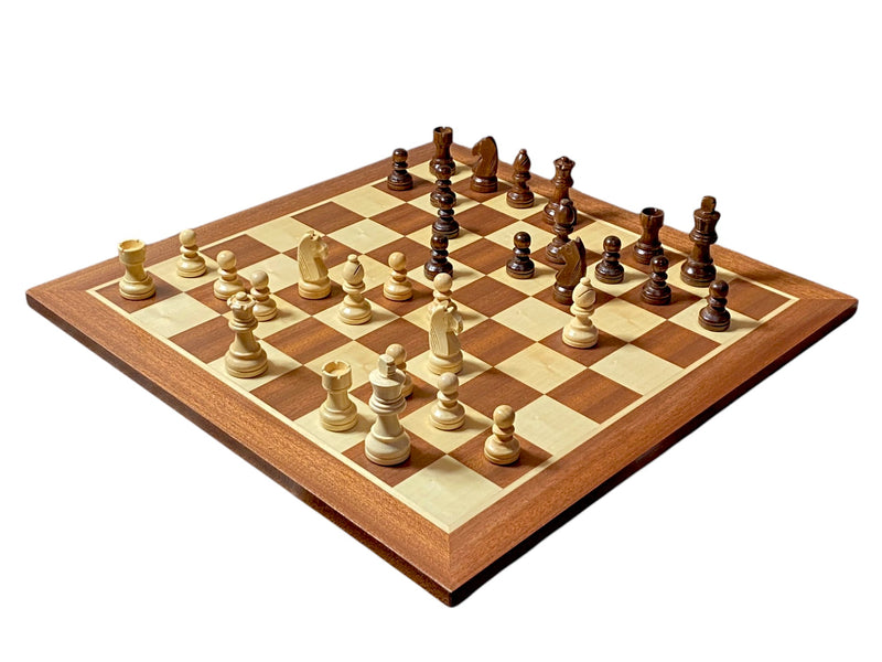 XL Grandmaster Acacia Mahogany Chess Set and Box