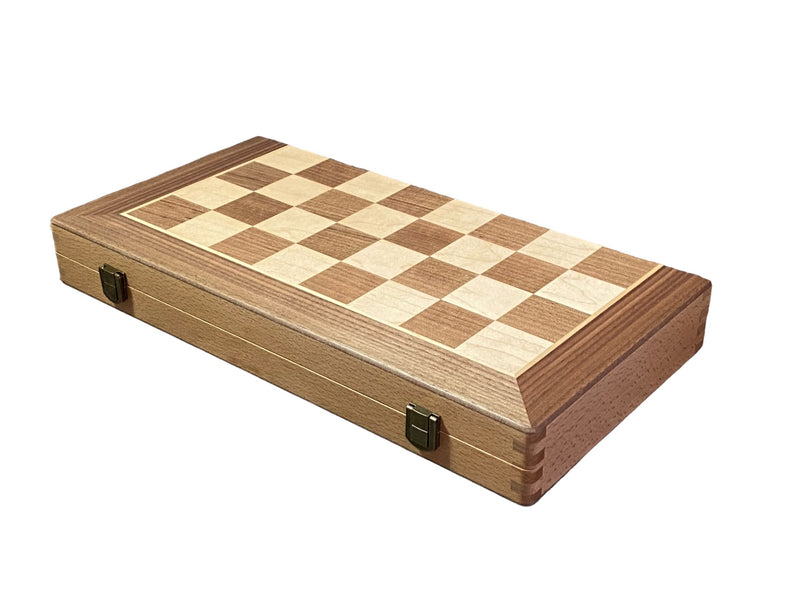 15" Walnut Folding Chess and Checkers Set - Official Staunton™ 