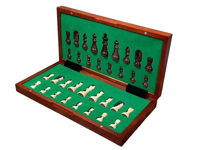 13 Inch Mahogany and Maple Magnetic Chess Set - Official Staunton™ 