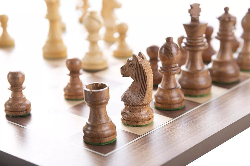 Classic Acacia Wooden Chess Set – 3" King & 50cm Wenge Maple Board