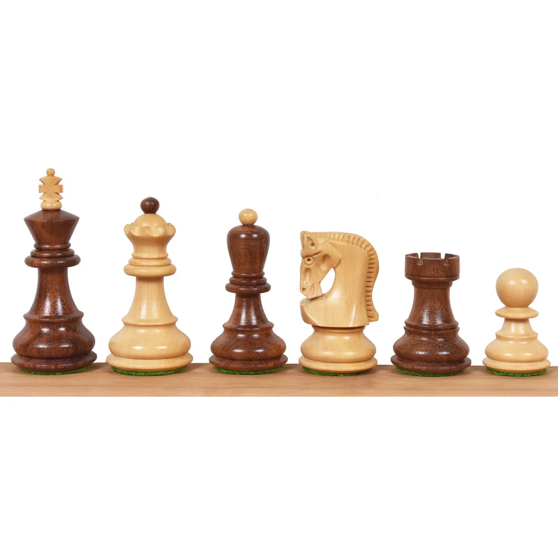 2.6" Zagreb Acacia Chess Pieces, 15 Inch Drueke Chessboard & Box