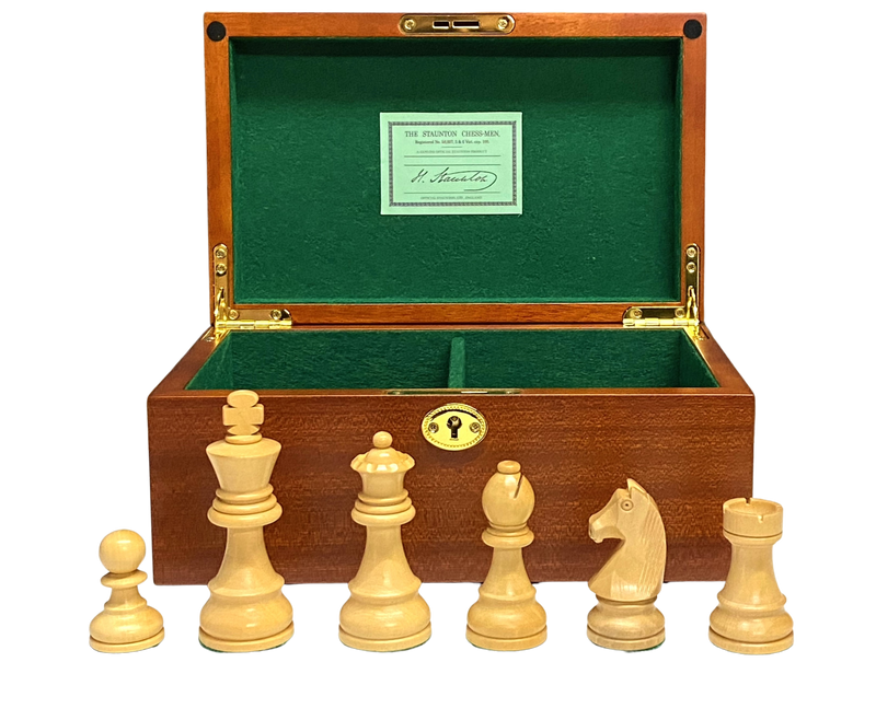 3.75" Staunton Classic Acacia Chess Pieces & Mahogany Box - Official Staunton™ 