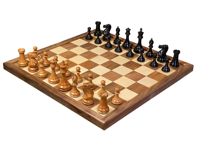 Staunton Antique Collector with 22" Solid Frame Chessboard & Mahogany Box - Official Staunton™ 