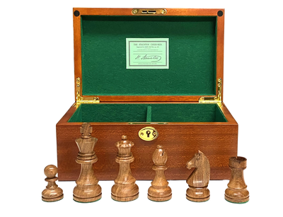 3.75" Staunton Classic Acacia Chess Pieces & Mahogany Box - Official Staunton™ 