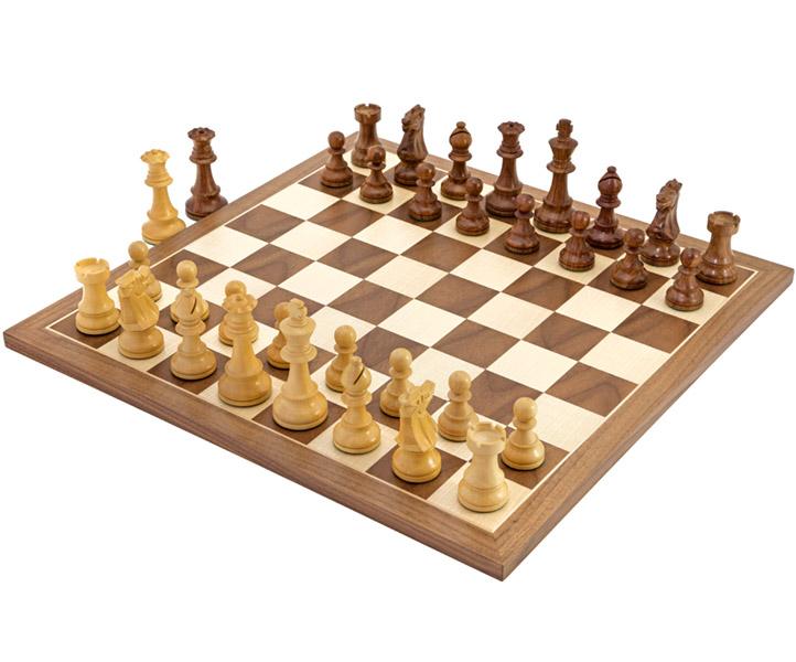 British Acacia and Walnut Chess Set – Official Staunton