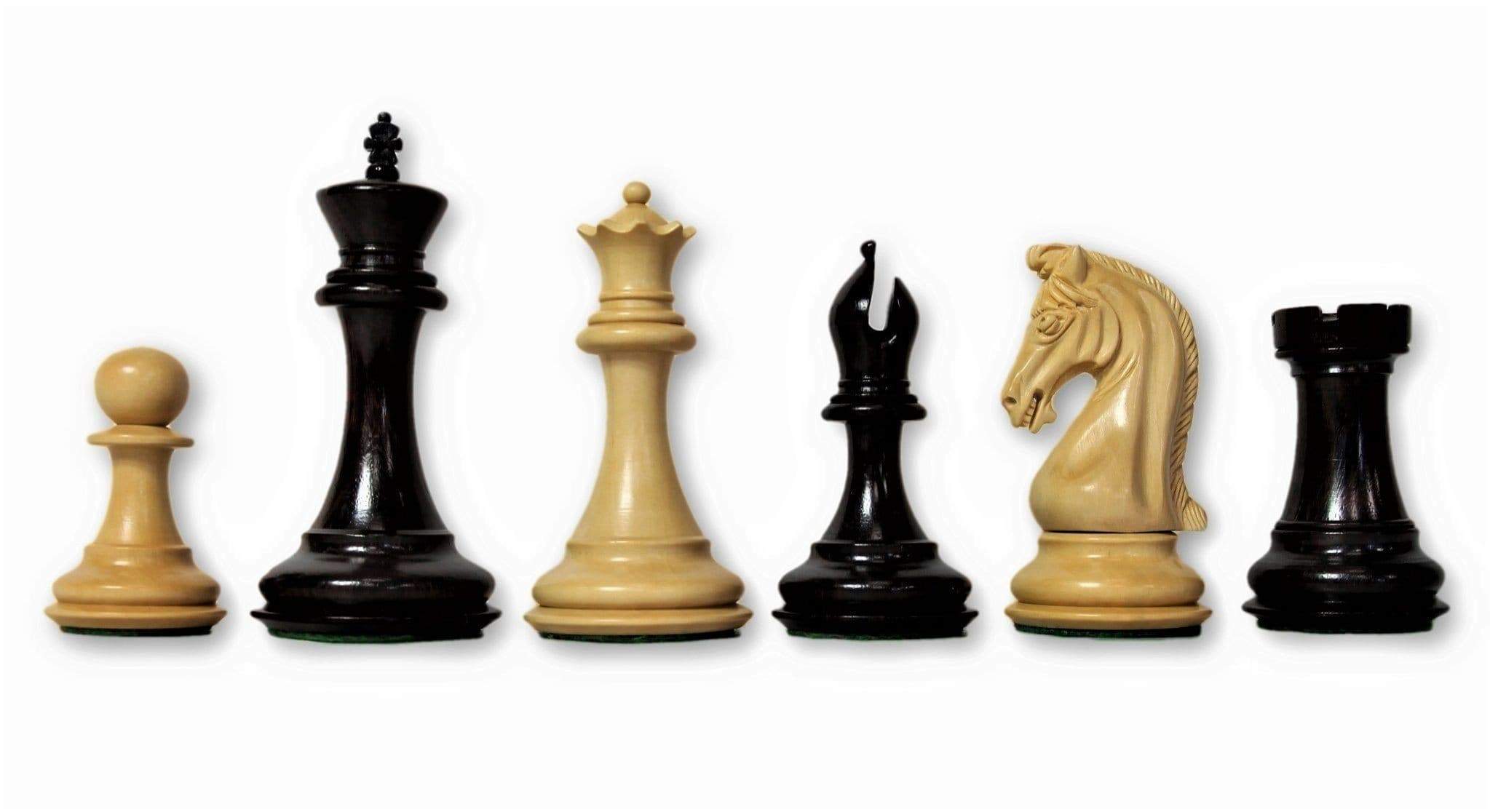 Queens Gambit Series Complete Chess Set Boxwood & Ebony 