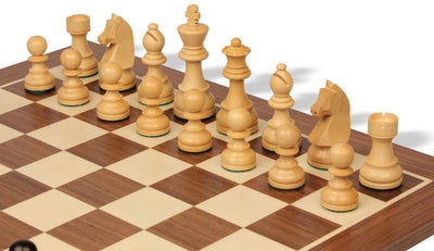 3.75" Ebonised Classic Chess Pieces, 19" Mahogany Chessboard - Official Staunton™ 