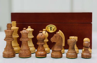 3" Staunton Classic Acacia Chess Pieces & Mahogany Box - Official Staunton™ 