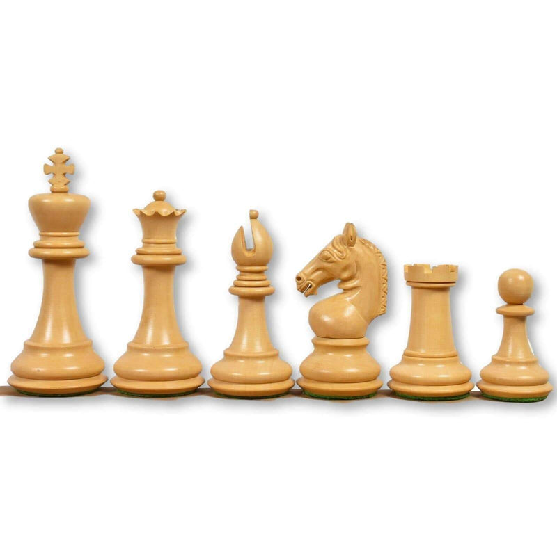 4.6 Inch Sea Horse Rosebud & 21" Mahogany Chess Board - Official Staunton™ 